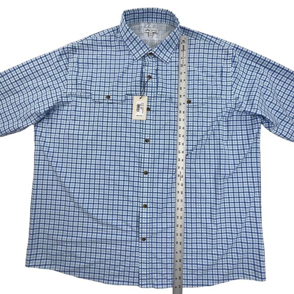 Peter Millar Performance Shirt XXL Blue Check Roll Tab Seaside Plaid Vented NWT - Picture 14 of 14